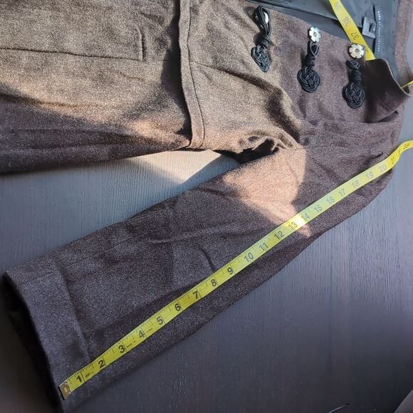 Marc Jacobs Brown Wool A Line Dress with Black Accents Pockets  L - Picture 5 of 13